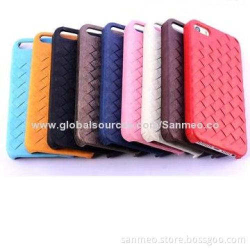 Braid Leather Mobile Phone Case for iPhone 5/6, Perfectly Fits the Shape, with Wallet & HolderNew